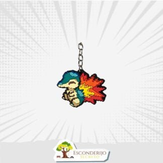 Chaveiro Emborrachado - Animes - Pokémon - Cyndaquil Pixel