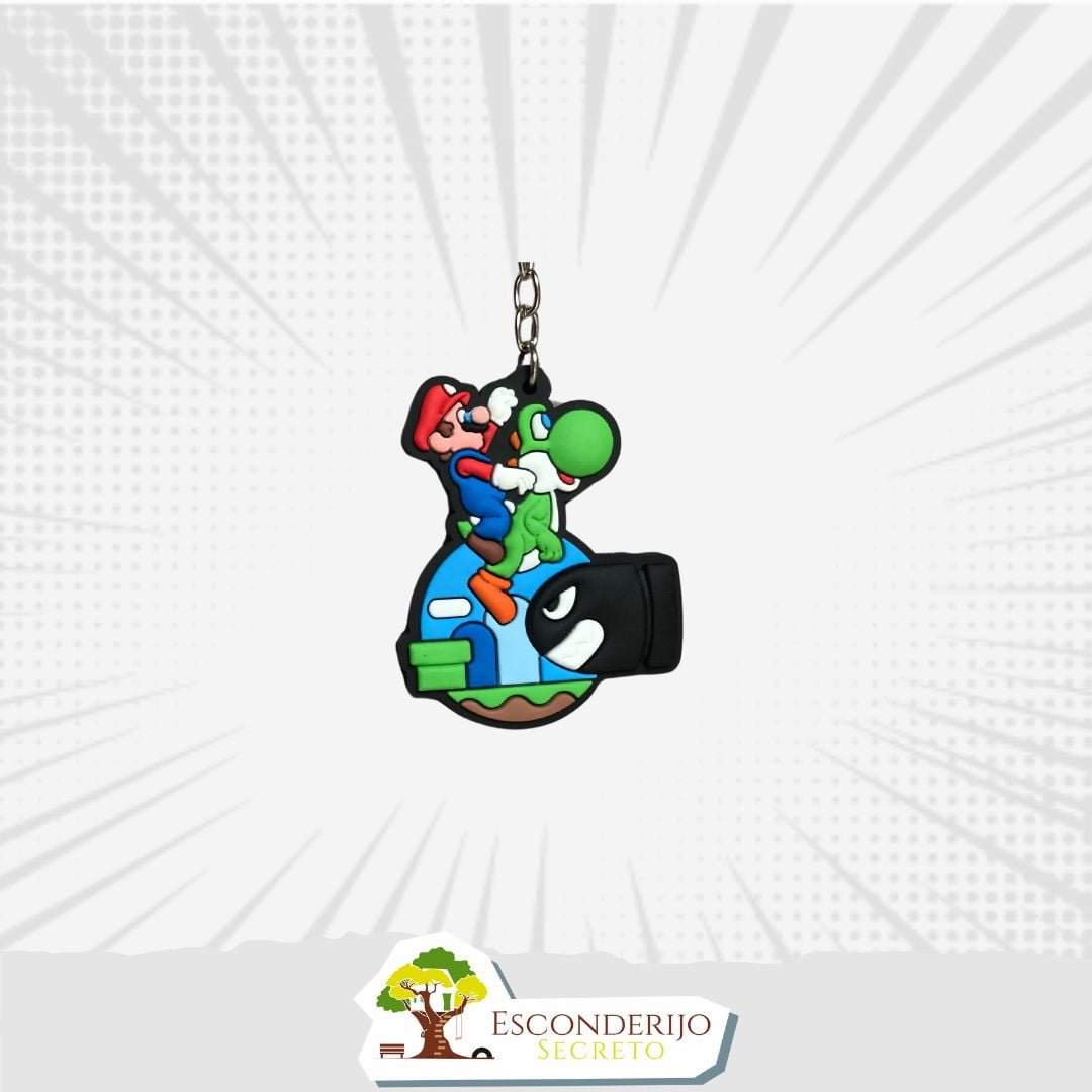 Chaveiro Emborrachado - Games - Super Mario - Mario Yoshi Torpedo Ted