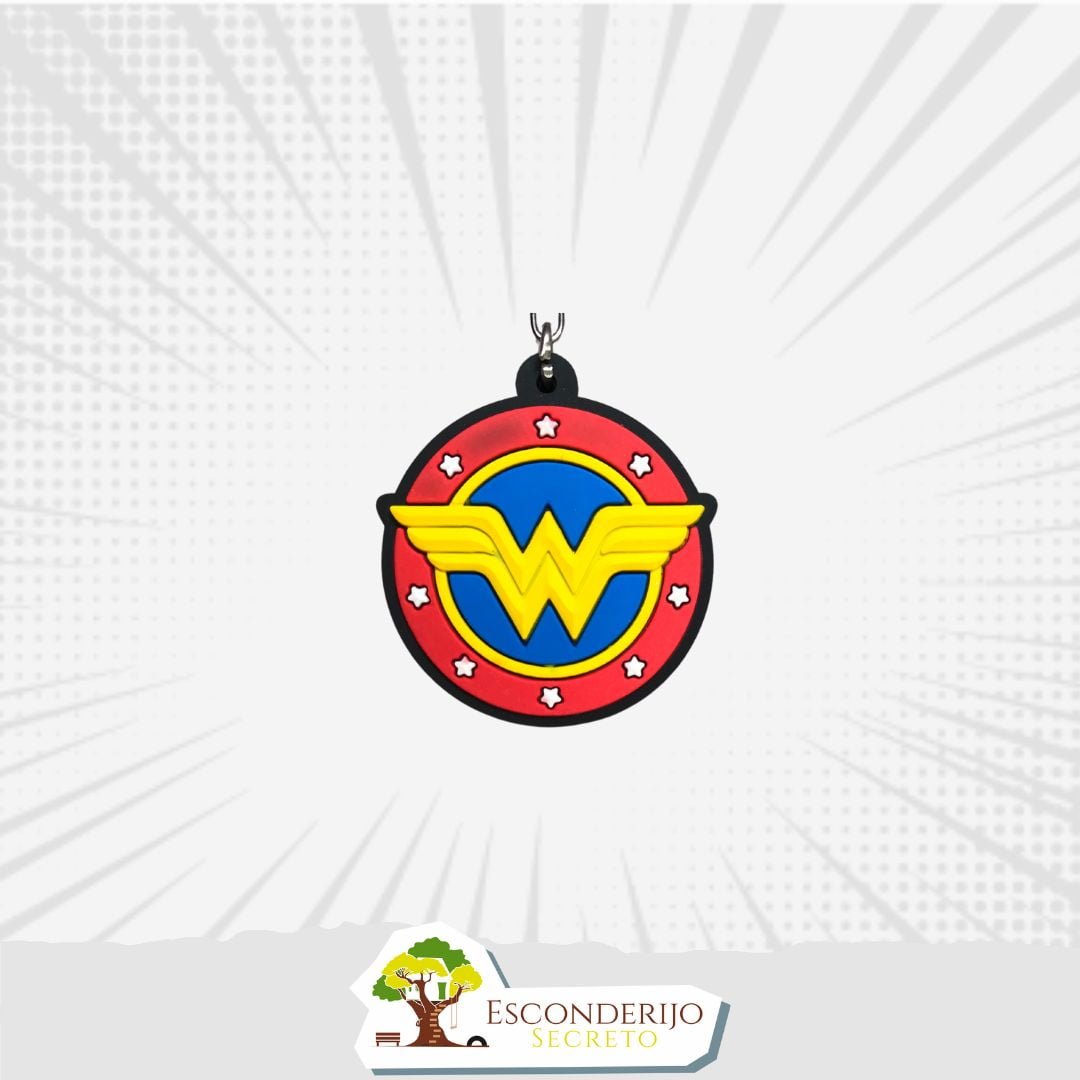 Chaveiro Emborrachado - Marvel&DC - Escudo M Maravilha