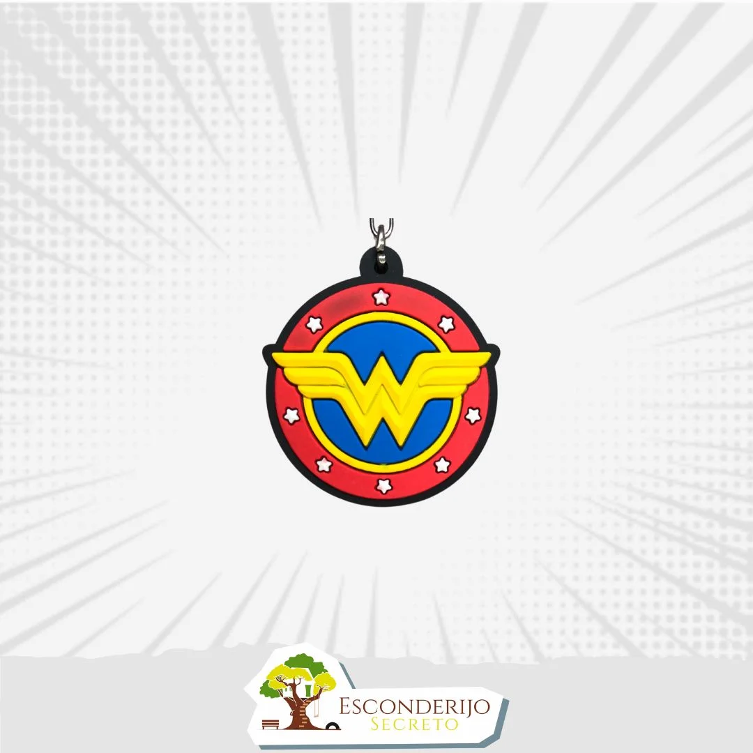 Chaveiro Emborrachado - Marvel&DC - Escudo M Maravilha