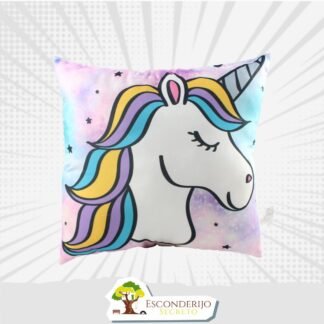 Almofada Fibra Microfibra 40x40cm Unicórnio Galáxia