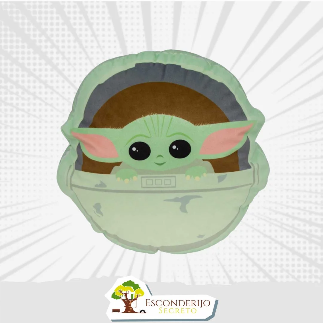 Almofada Formato Fibra Baby Yoda (Grogu) Nave