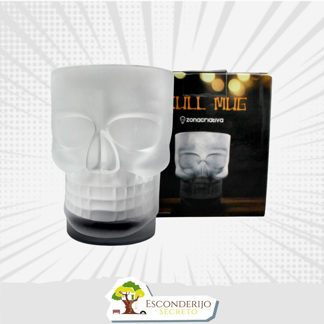 Caneca 500ml Caveira Skull Mug Com Base Preta