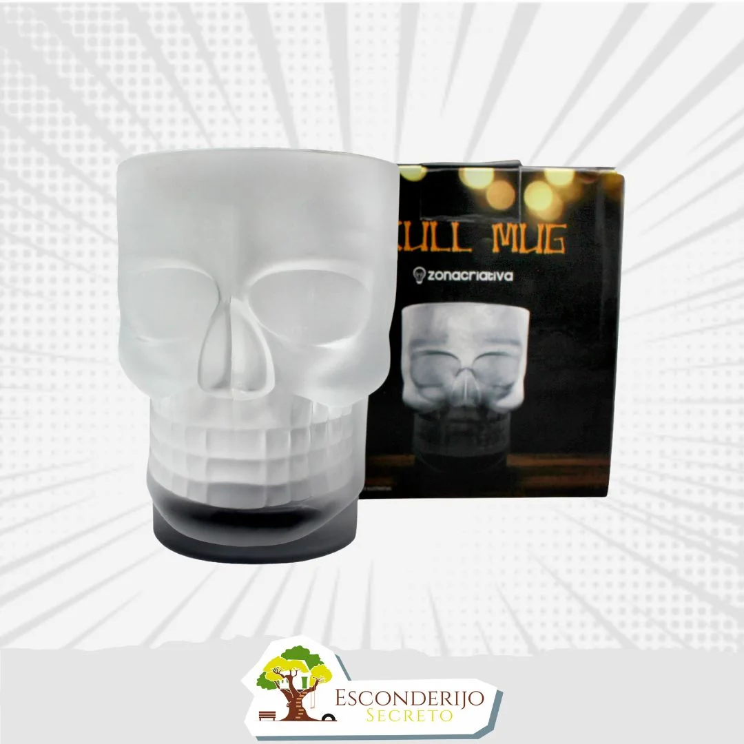 Caneca 500ml Caveira Skull Mug Com Base Preta